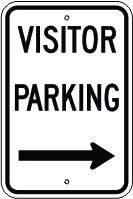 VISITOR PARKING RIGHT ARROW - PARKING CONTROL SIGN