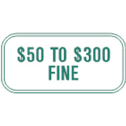 50 TO $300 FINE - HANDICAPPED PARKING SIGN - 50 TO $300 FINE - HANDICAPPED PARKING SIGN, 6X12, Aluminum (.080) EGP Reflective