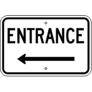 ENTRANCE LEFT ARROW - ENTRANCE LEFT ARROW, 12X18, Aluminum (.080) EGP Reflective