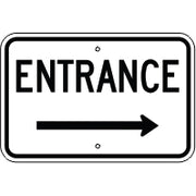 ENTRANCE RIGHT ARROW - ENTRANCE RIGHT ARROW, 12X18, Aluminum (.080) EGP Reflective