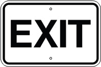 EXIT - PARKING AND TRAFFIC CONTROL SIGN
