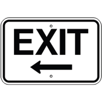 EXIT LEFT ARROW - EXIT LEFT ARROW, 12X18, Aluminum (.080) EGP Reflective