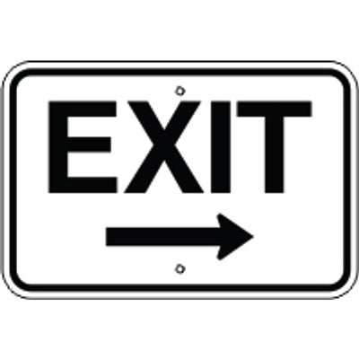EXIT RIGHT ARROW - EXIT RIGHT ARROW, 12X18, Aluminum (.080) EGP Reflective