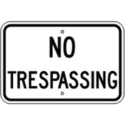 NO TRESPASSING - NO TRESPASSING , 12X18, Aluminum (.080) EGP Reflective
