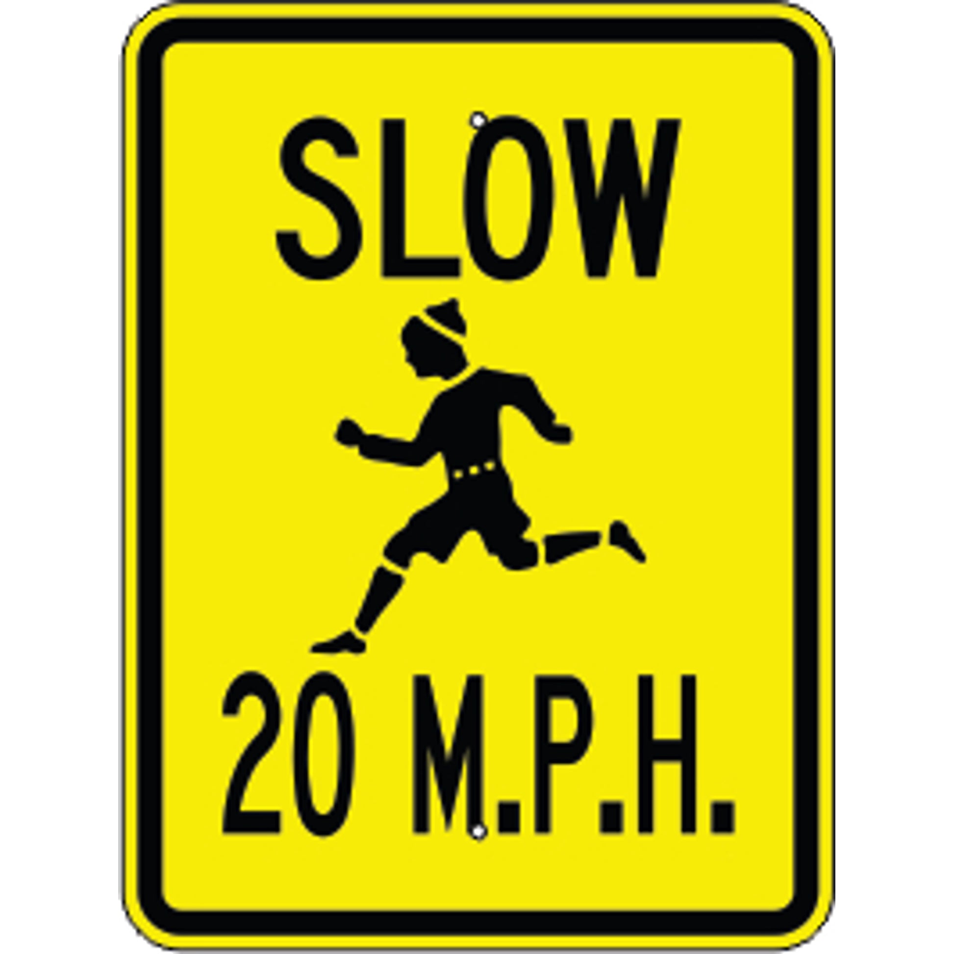 SLOW PICTO 20 M.P.H. - SLOW PICTO 20 M.P.H. , 24X18, Aluminum (.080) EGP Reflective