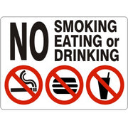 NO SMOKING EATING OR DRINKING WITH  NO SMOKING/FOOD/DRINK - NO SMOKING EATING OR DRINKING WITH  NO SMOKING/FOOD/DRINK, 10X14, Adhesive Vinyl