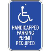 PICTO HANDICAPPED PARKING PERMIT REQUIRED - HANDICAPPED PARKING SIGN - PICTO HANDICAPPED PARKING PERMIT REQUIRED - HANDICAPPED PARKING SIGN, 18X12, Aluminum (.080) EGP Reflective