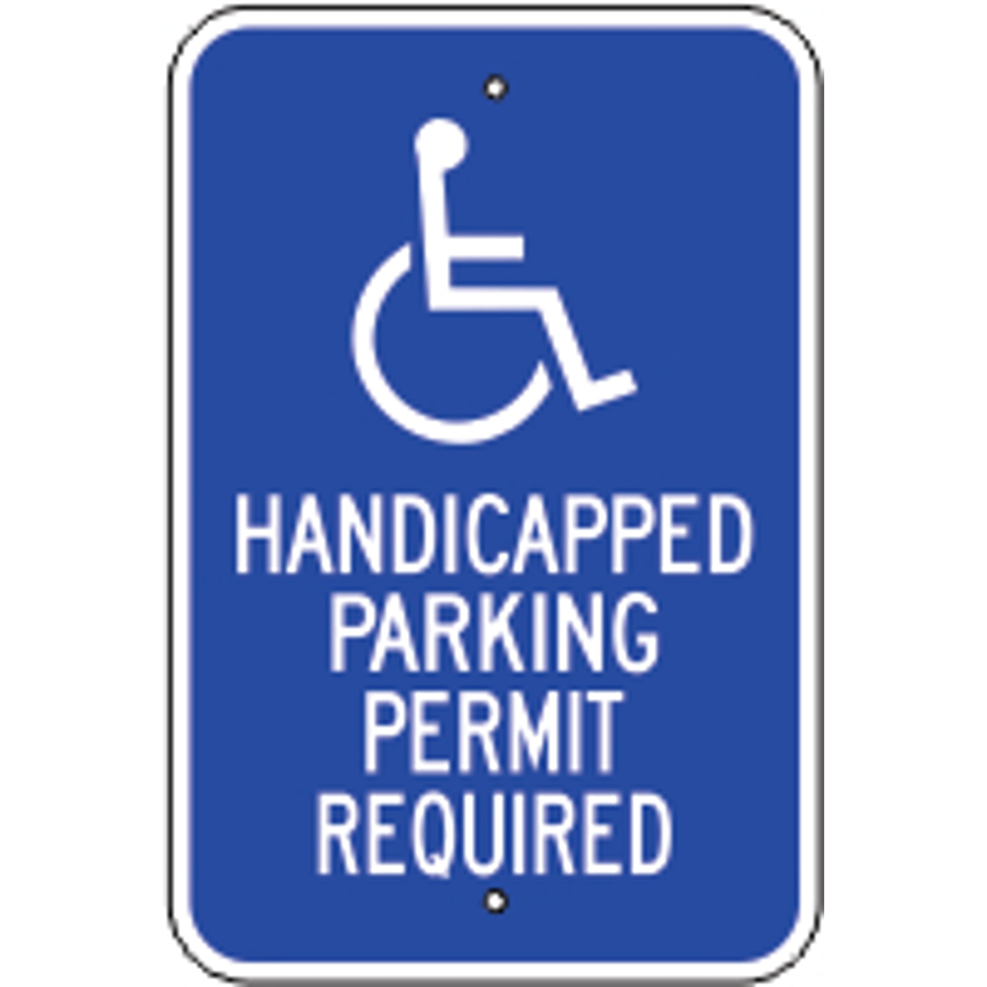 PICTO HANDICAPPED PARKING PERMIT REQUIRED - HANDICAPPED PARKING SIGN - PICTO HANDICAPPED PARKING PERMIT REQUIRED - HANDICAPPED PARKING SIGN, 18X12, Aluminum (.080) EGP Reflective