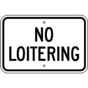 NO LOITERING PARKING CONTROL SIGN - NO LOITERING PARKING CONTROL SIGN, 12X18, Aluminum (.080) HIP Reflective