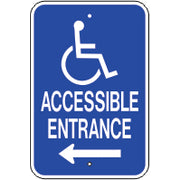 PICTO ACCESSIBLE PARKING WITH LEFT ARROW - HANDICAPPED PARKING SIGN - PICTO ACCESSIBLE PARKING WITH LEFT ARROW - HANDICAPPED PARKING SIGN, 18X12, Aluminum (.080) EGP Reflective