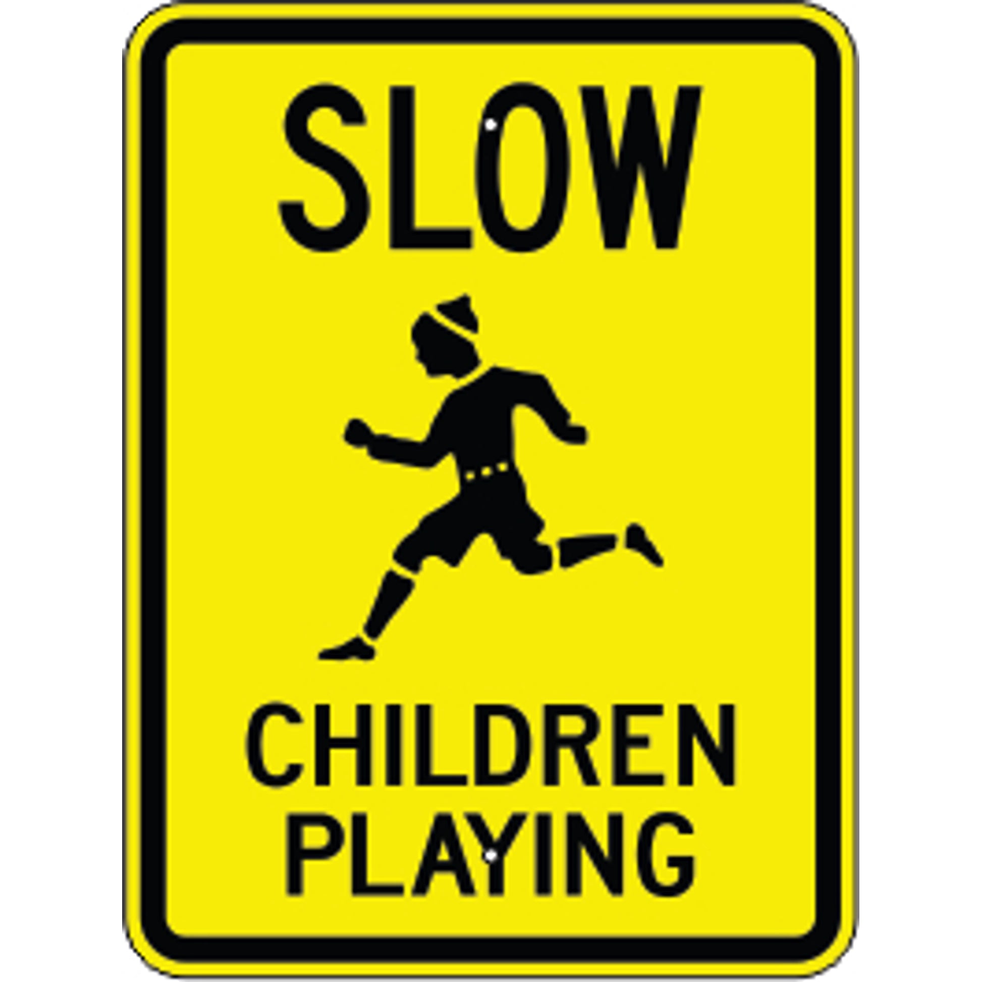 SLOW PICTO CHILDREN PLAYING - SLOW PICTO CHILDREN PLAYING , 24X18, Aluminum (.080) EGP Reflective