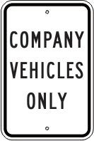 COMPANY VEHICLES ONLY - PARKING CONTROL SIGN