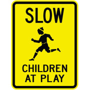 SLOW CHILDREN AT PLAY - SCHOOL ZONE SIGN - SLOW CHILDREN AT PLAY - SCHOOL ZONE SIGN , 24X18, Aluminum (.080) EGP Reflective