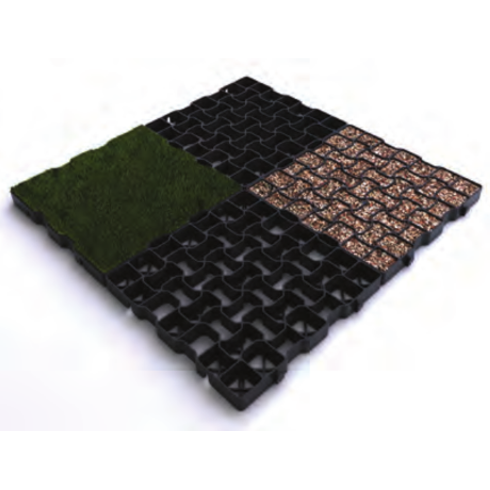 Geogrid Cellular Paving System - Ground Reinforcement - Stabilization - 19.5"X19.5"X1.6" - Std - Black - GEO-2.4