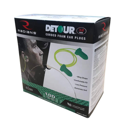 Radians Detour NRR32 Disposable Foam Earplug - FP31 - 200 Pair/Box