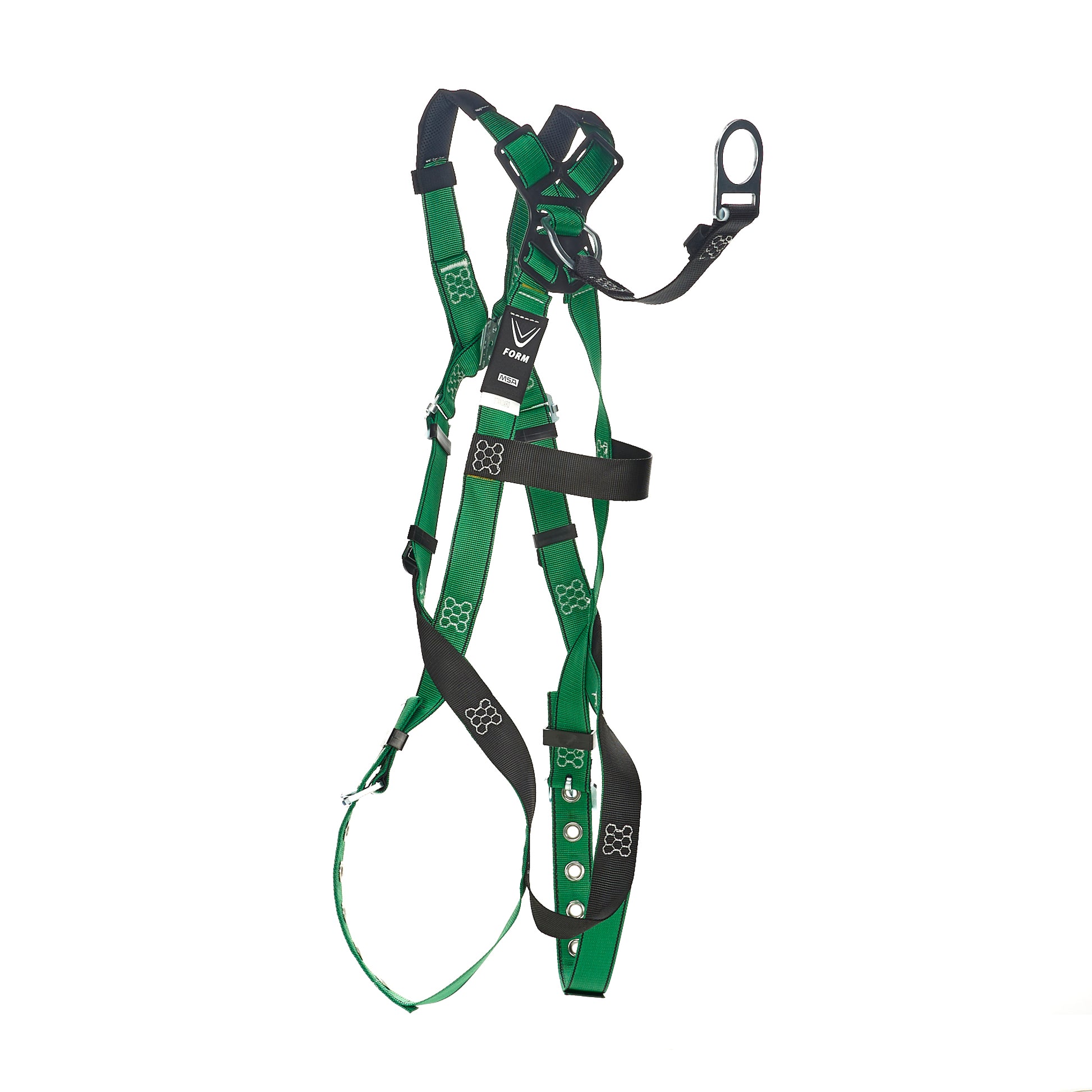 MSA V-FORM Harness w/Back D-Ring with D-Ring Extender - Tongue Buckle Leg Straps Quick Connect Chest Buckle - Extra Small - 10208274