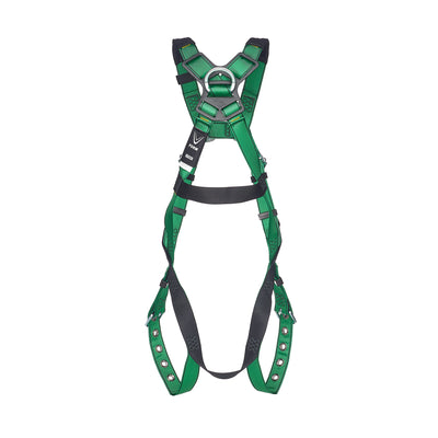 MSA V-FORM Harness w/Back D-Ring - Tongue Buckle Leg Straps Quick Connect Chest Buckle - Extra Small - 10206057