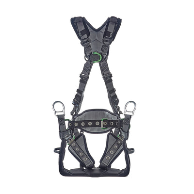 MSA V-FIT Tower Harness w/Back, Front & Side D-Rings - Tongue Buckle Leg and Belt Straps - Shoulder & Leg Padding - Extra Small - 10218041