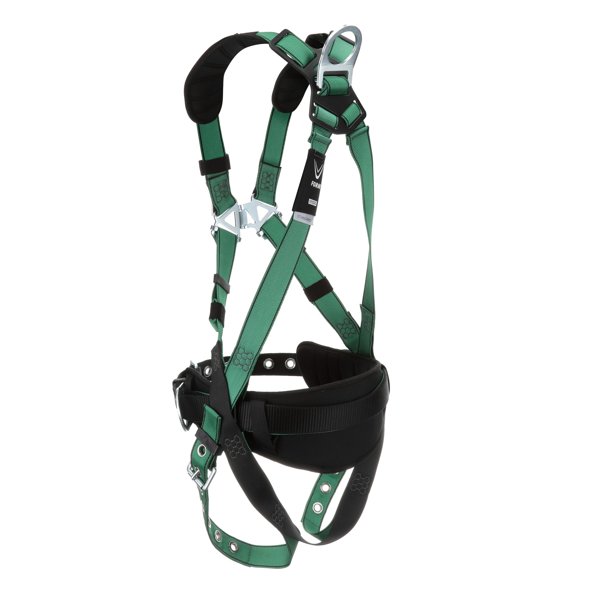 MSA V-FORM Construction Harness w/Back & Side D-Rings - Tongue Buckle Leg Straps - Shoulder Padding - Standard - 10197364
