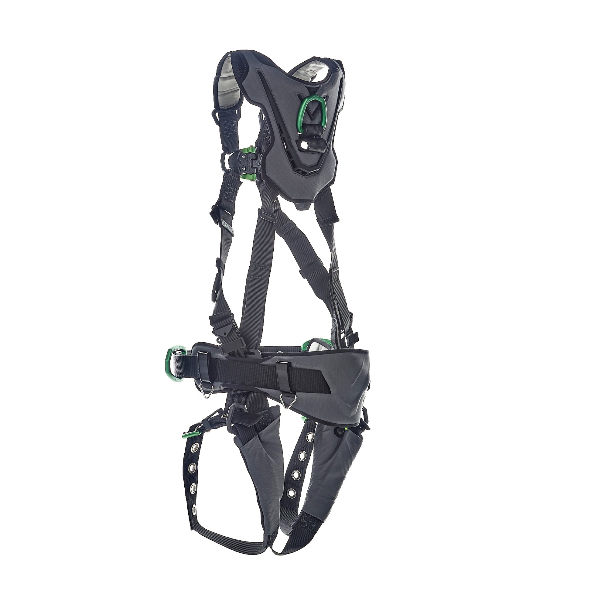 MSA V-FLEX Construction Harness w/Back, Front & Side D-Rings - Tongue Buckle Leg Straps - Extra Large - 10211348