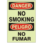 DANGER NO SMOKING PELIGRO NO FUMAR - DANGER NO SMOKING PELIGRO NO FUMAR, 10X14, Plastic (.040)