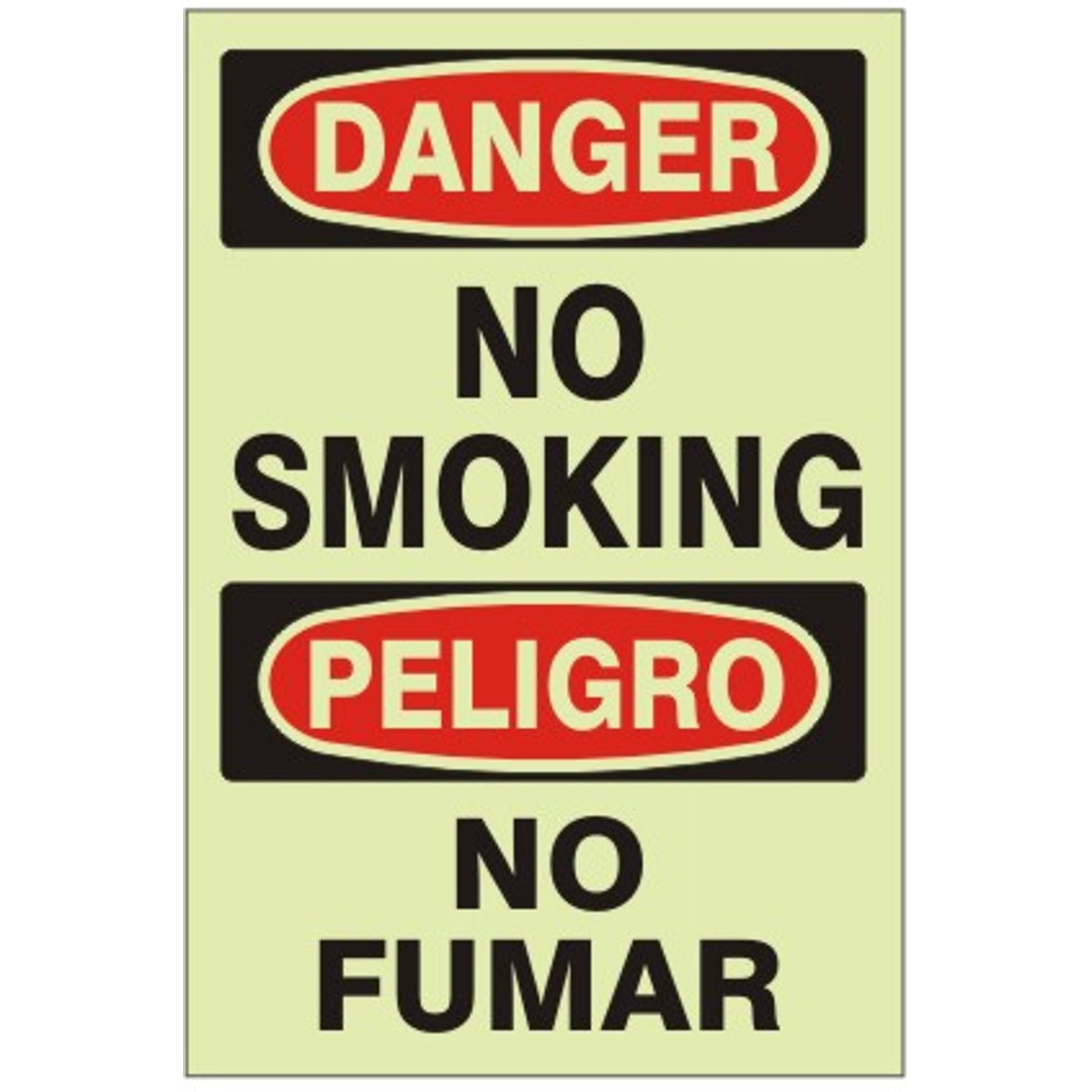 DANGER NO SMOKING PELIGRO NO FUMAR - DANGER NO SMOKING PELIGRO NO FUMAR, 10X14, Plastic (.040)