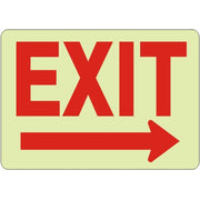 EXIT RIGHT ARROW GLOW - EXIT RIGHT ARROW GLOW, 10X14, Plastic Glow