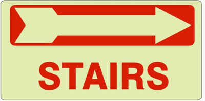 GLOW STAIRS SIGN WITH RIGHT ARROW BLOCK