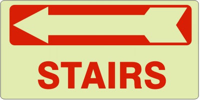 GLOW STAIRS SIGN LEFT ARROW BLOCK