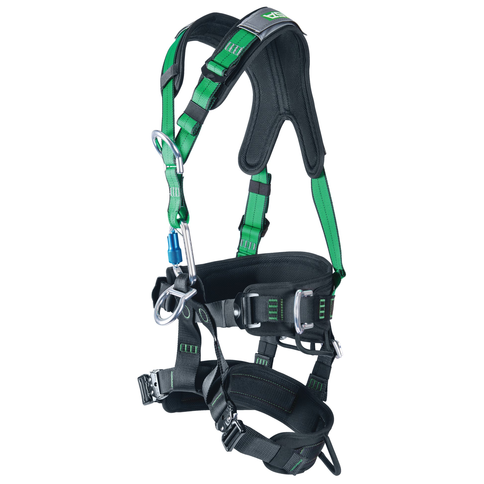 MSA Gravity Suspension Harness w/Back, Front, Belly, & Side D-Rings - Lumbar, Shoulder & Leg Padding - Small - 10150453
