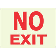 NO EXIT GLOW SIGN - NO EXIT GLOW SIGN, 10X14, Aluminum Glow