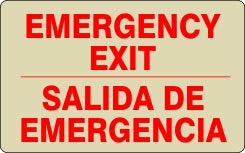 EMERGENCY EXIT SALIDA DE EMERGENCIA GLOW