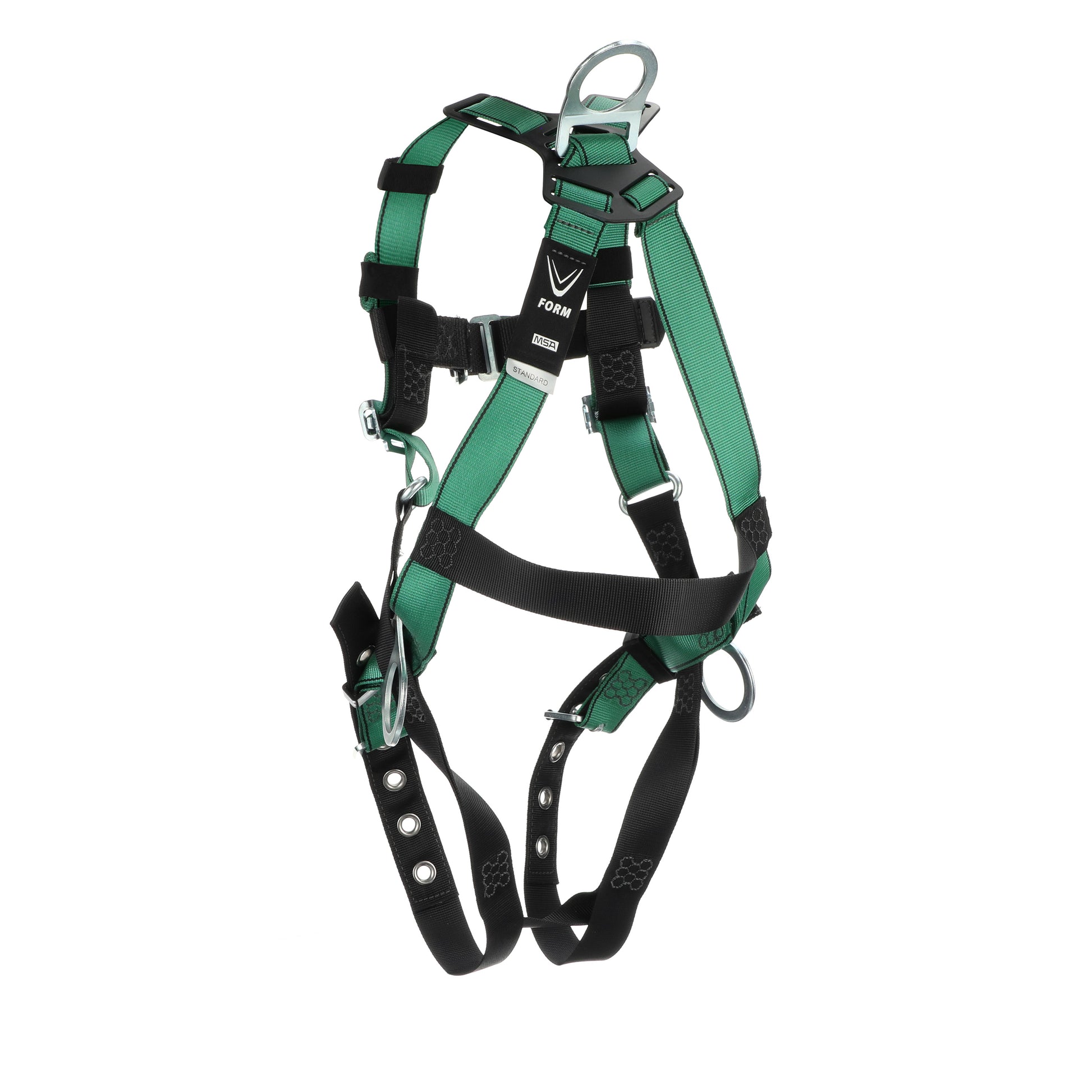MSA V-FORM Harness w/Back, Front & Side D-Rings - Tongue Buckle Leg Straps - Standard - 10197207