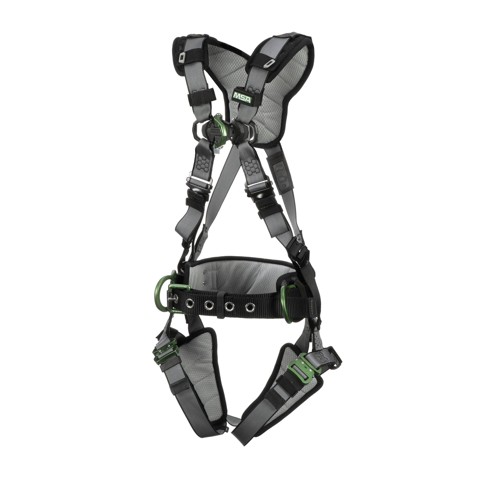 MSA V-FIT Construction Harness w/Back & Side D-Rings - Quick-Connect Leg Straps - Shoulder & Leg Padding - Extra Small - 10195164