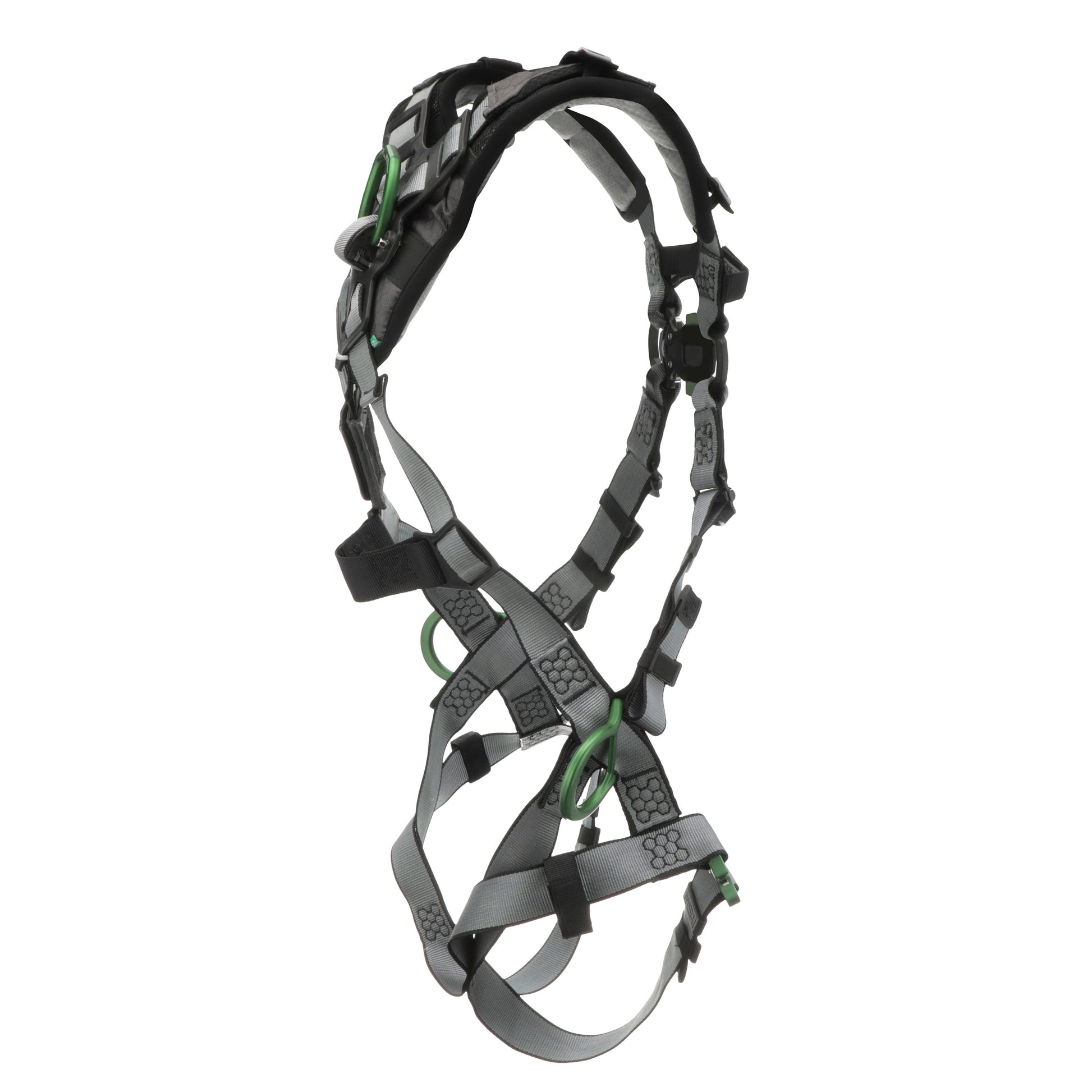 MSA V-FIT Harness w/Back, Front & Side D-Rings - Quick-Connect Leg Straps - Shoulder Padding - Extra Large - 10194865