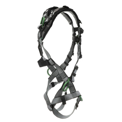 MSA V-FIT Harness w/Back, Front & Side D-Rings - Quick-Connect Leg Straps - Shoulder Padding - Extra Large - 10194865