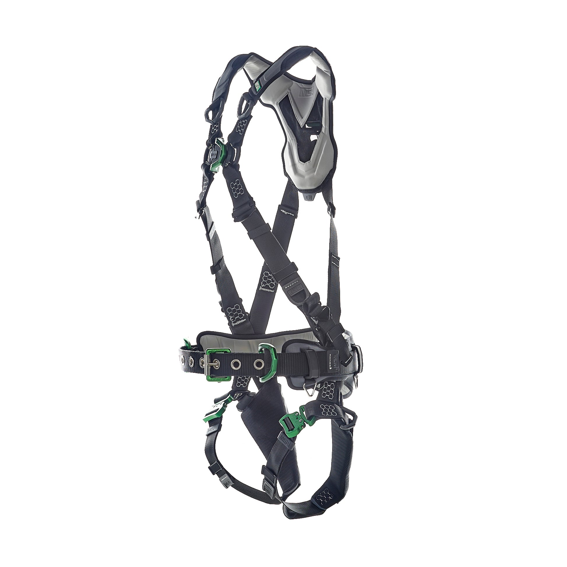 MSA V-FLEX Construction Harness w/Back, Front & Side D-Rings - Quick Connect Leg Straps - Extra Small - 10211342