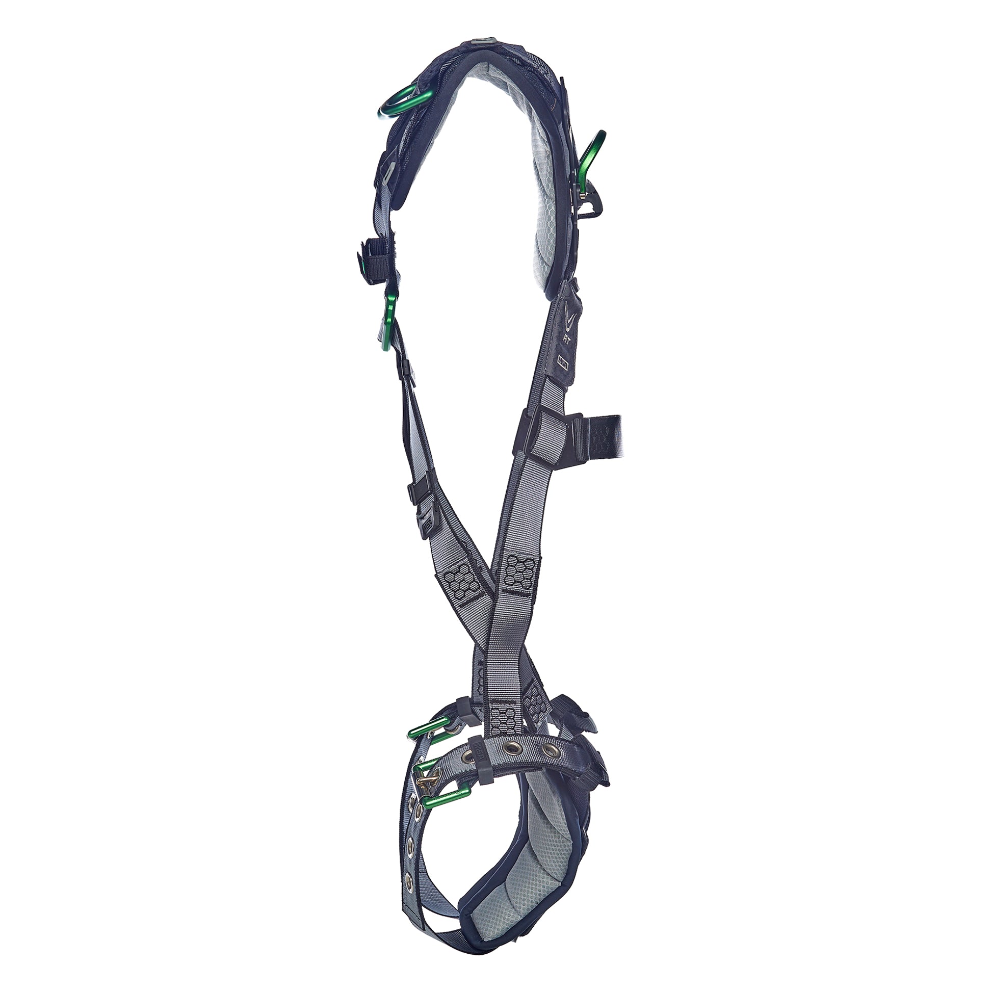MSA V-FIT Harness w/Back & Shoulder D-Rings - Tongue Buckle Leg Straps - Shoulder & Leg Padding - Super Extra Large - 10195030