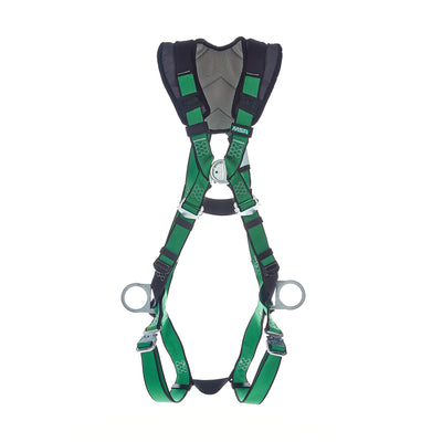 MSA V-FORM+ Harness w/Back, Front & Side D-Rings - Quick Connect Leg Straps - Super Extra Large - 10206147
