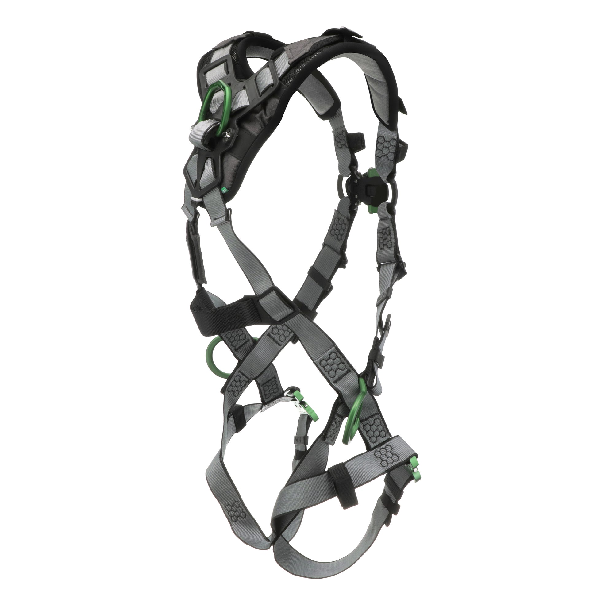 MSA V-FIT Harness w/Back, Front & Side D-Rings - Quick-Connect Leg Straps - Shoulder Padding - Extra Large - 10194865