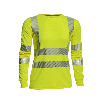DRIFIRE Women's FR Hi-Vis Long Sleeve T-Shirt Class 3 - TEEY2LSC3W-_ _