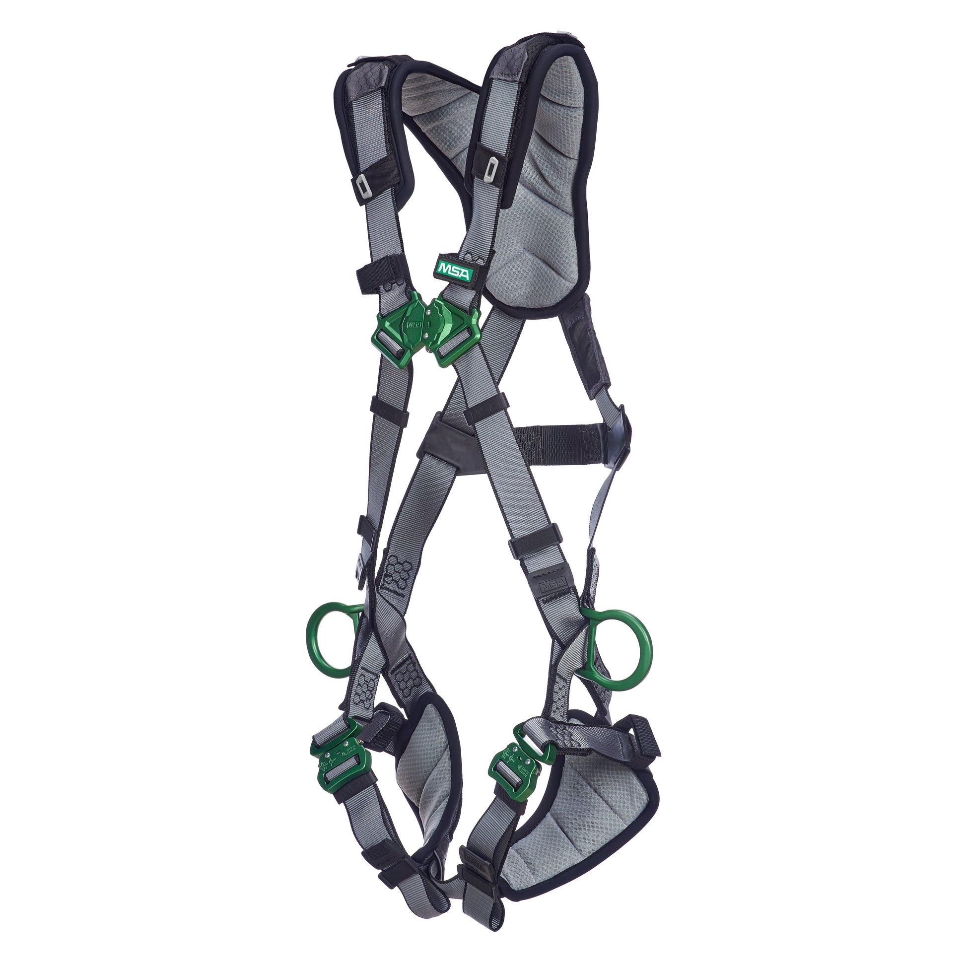 MSA V-FIT Harness w/Back & Side D-Rings - Quick-Connect Leg Straps - Shoulder & Leg Padding - Standard - 10194961
