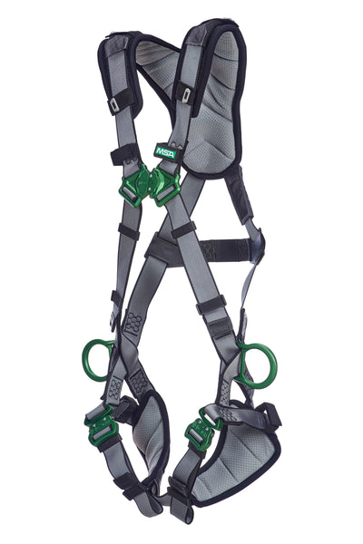 MSA V-FIT Harness w/Back & Side D-Rings - Quick-Connect Leg Straps - Shoulder & Leg Padding - Super Extra Large - 10194963