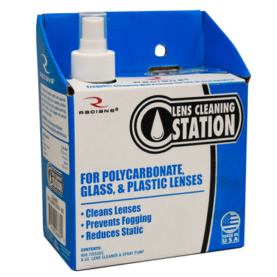 Radians Small Lens Cleaning Station with 8 oz Solution & 600 Tissues - LCS080600 - Each
