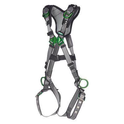 MSA V-FIT Harness w/Back, Side and Shoulder D-Rings - Tongue Buckle Leg Straps - Shoulder Padding - Standard - 10194941