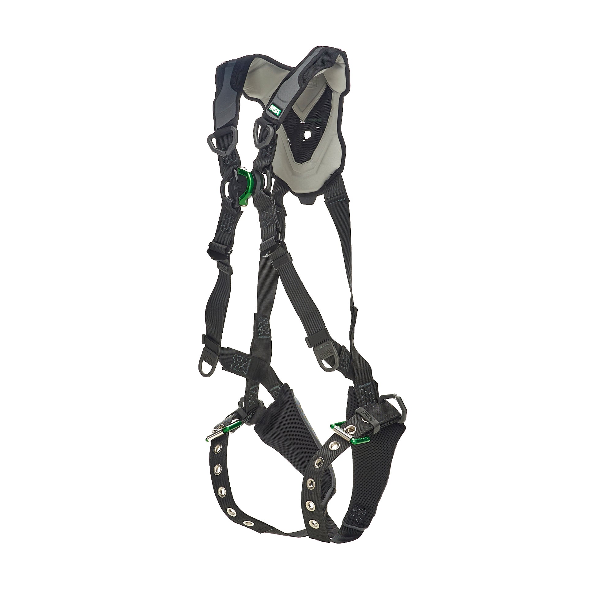 MSA V-FLEX Standard Harness w/Back & Front D-Rings - Tongue Buckle Leg Straps - Standard - 10211321