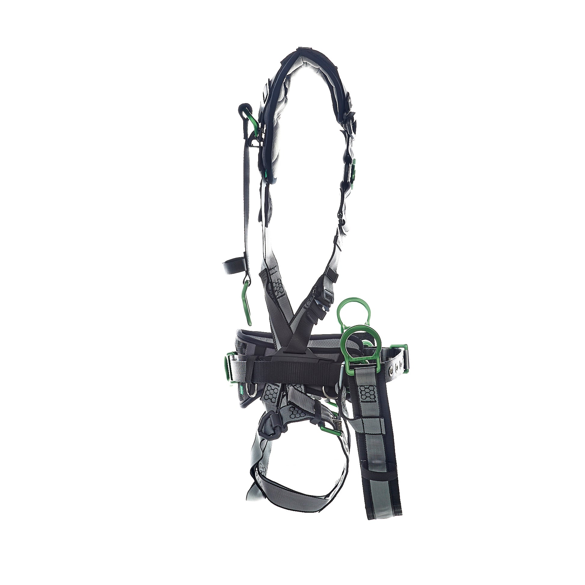 MSA V-FIT Derrick Harness w/Back, Front & Side D-Rings - Tongue Buckle Leg Straps - Shoulder Padding - Super Extra Large - 10195207