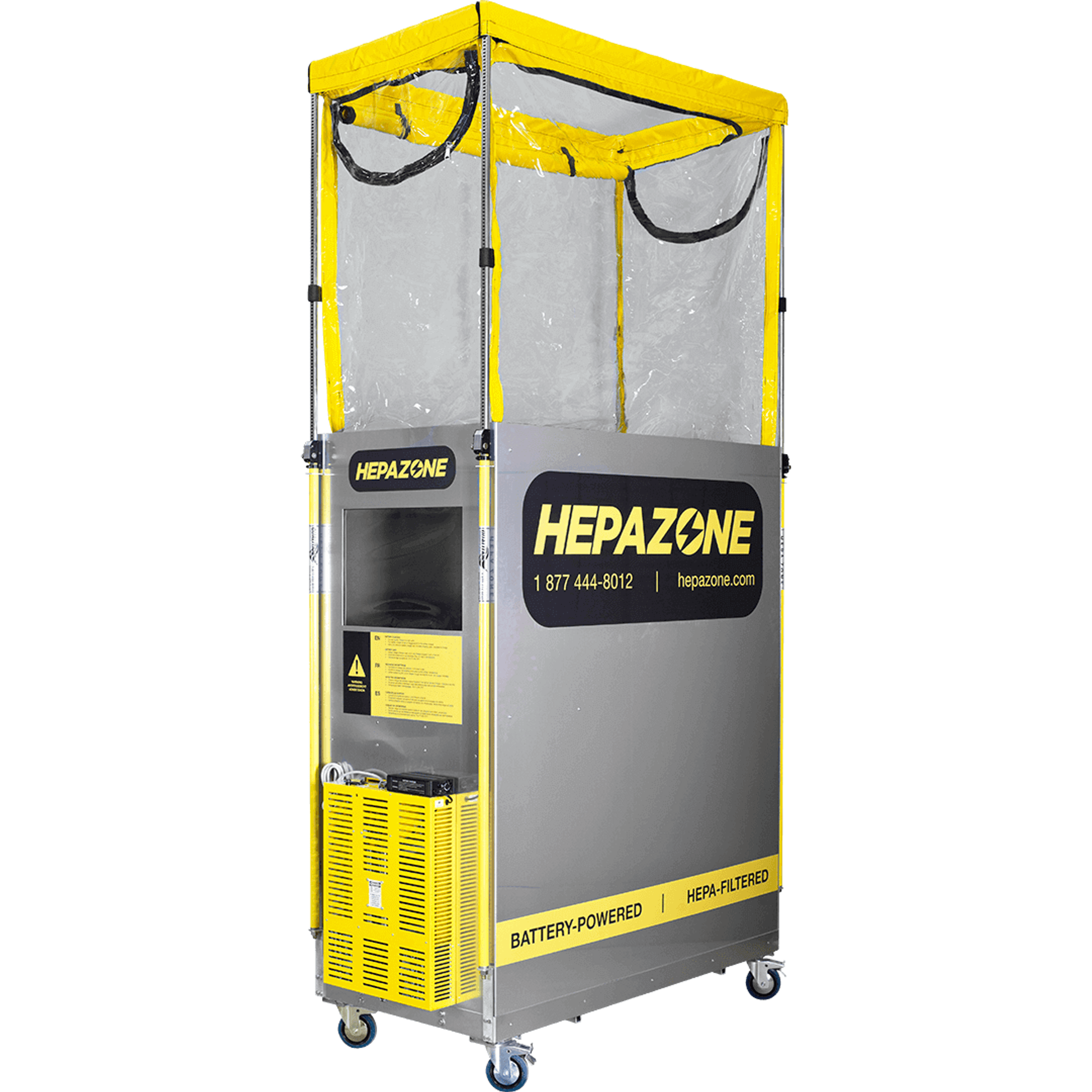 Qualitair HepaZone-M Battery Powered Hard Sided Metal Cabin Work Enclosure - HZ-M2