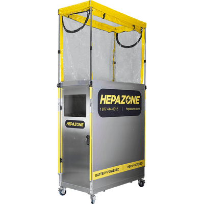 Qualitair HepaZone-M Battery Powered Hard Sided Metal Cabin Work Enclosure - HZ-M2