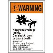 WARNING PICTO HAZARDOUS VOLTAGE INSIDE. CAN SHOCK  BURN  OR CAUSE - WARNING PICTO HAZARDOUS VOLTAGE INSIDE. CAN SHOCK  BURN  OR CAUSE, 7X10, Adhesive Vinyl